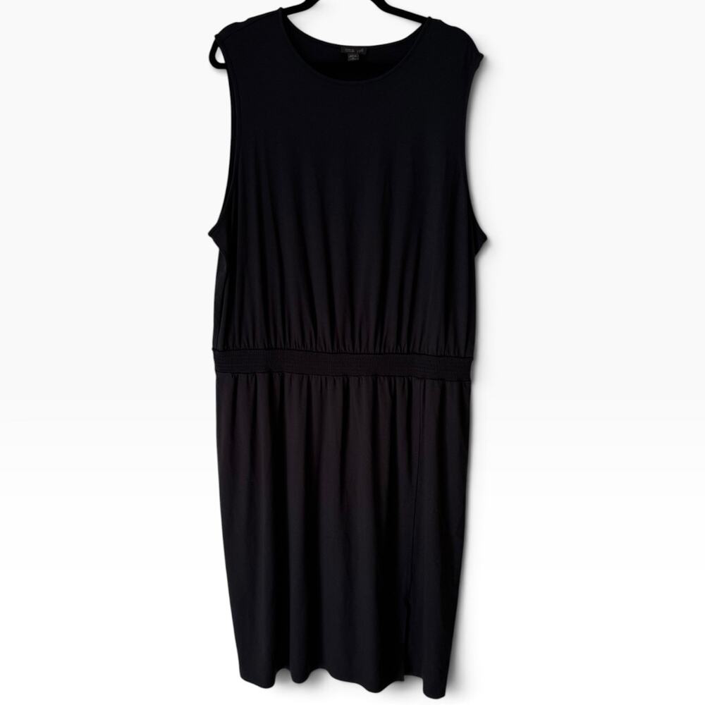 J. Jill Wearever Black Elastic Waist Midi Dress Size 2X